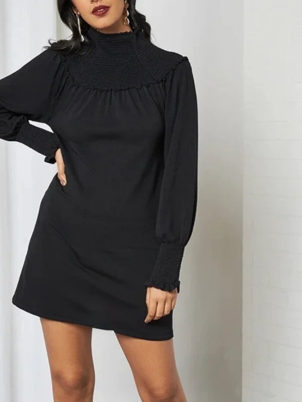 MANGO women's black dress with high neck XS NWT!!